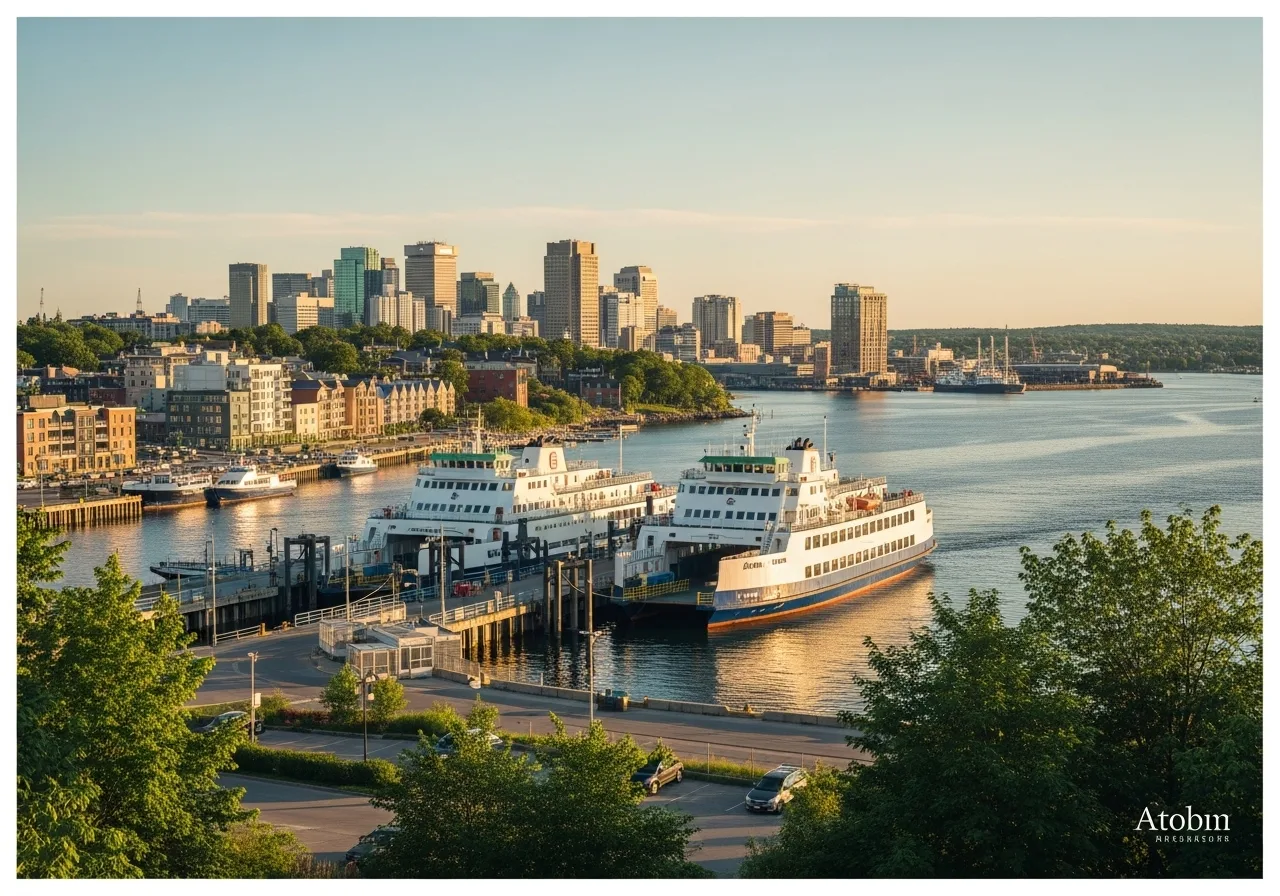 Watercolor illustration of Dartmouth, Nova Scotia