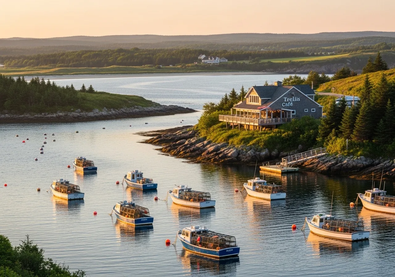 Watercolor illustration of Hubbards, Nova Scotia