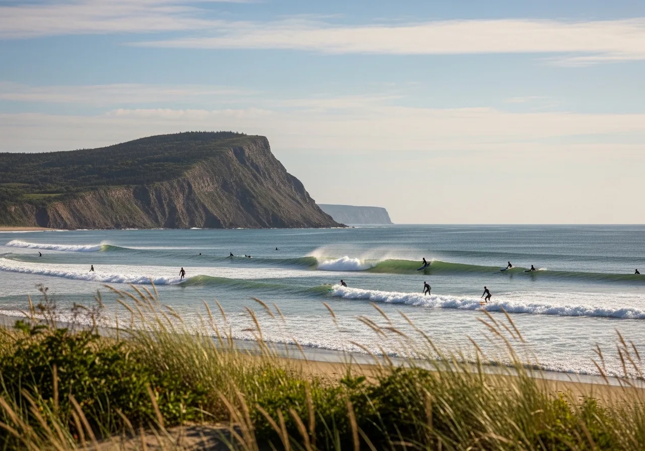 Watercolor illustration of Lawrencetown, Nova Scotia