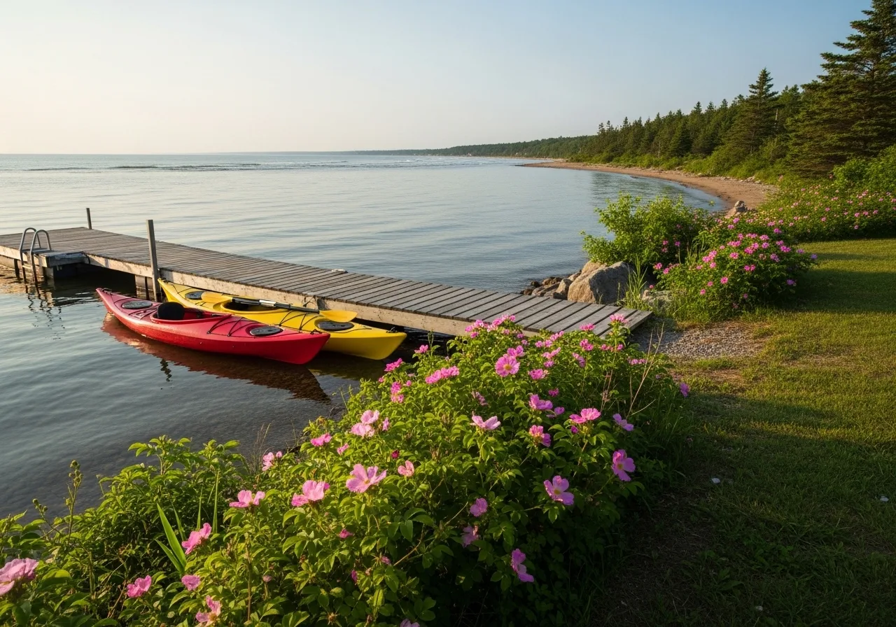 Watercolor illustration of Porters Lake, Nova Scotia