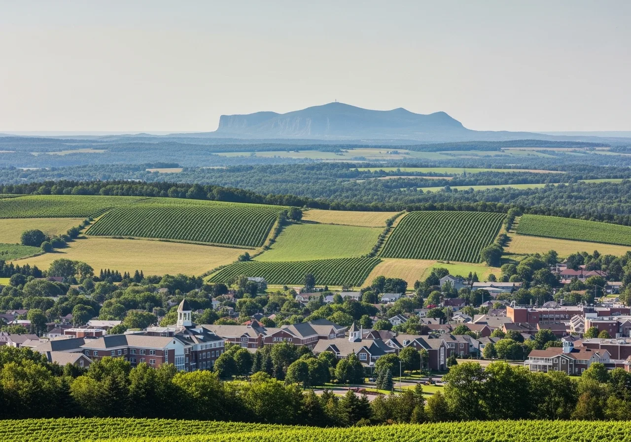 Watercolor illustration of Wolfville, Nova Scotia